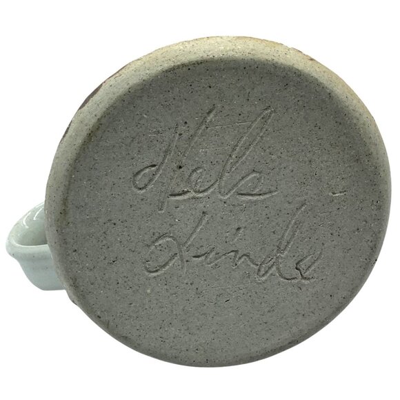 Vtg Nels Linde Signed Vessel Pottery Unique Blue Gray Glaze Artisan 6" - Picture 5 of 5